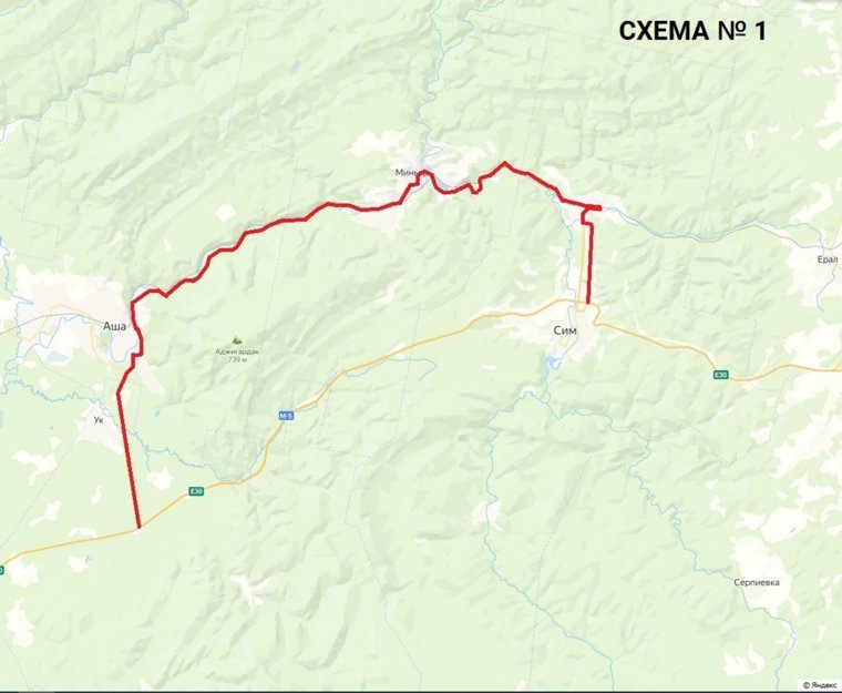 Схема объезда затрудненного участка. Фото: пресс-служба министерства дорожного хозяйства и транспорта Челябинской области