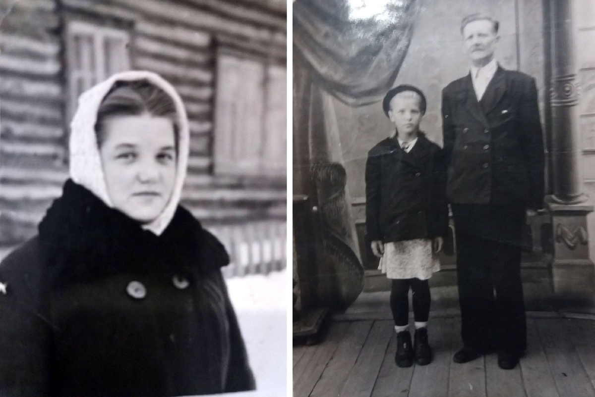 Вера Николаева в юности и в детстве с отцом. Фото из семейного архива Надежды Хараузовой