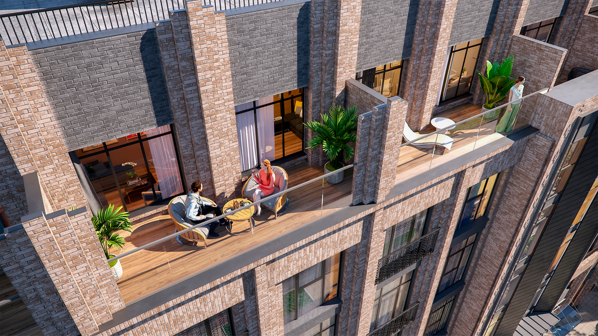 терраса на последнем этаже в клубном доме Ассамблея