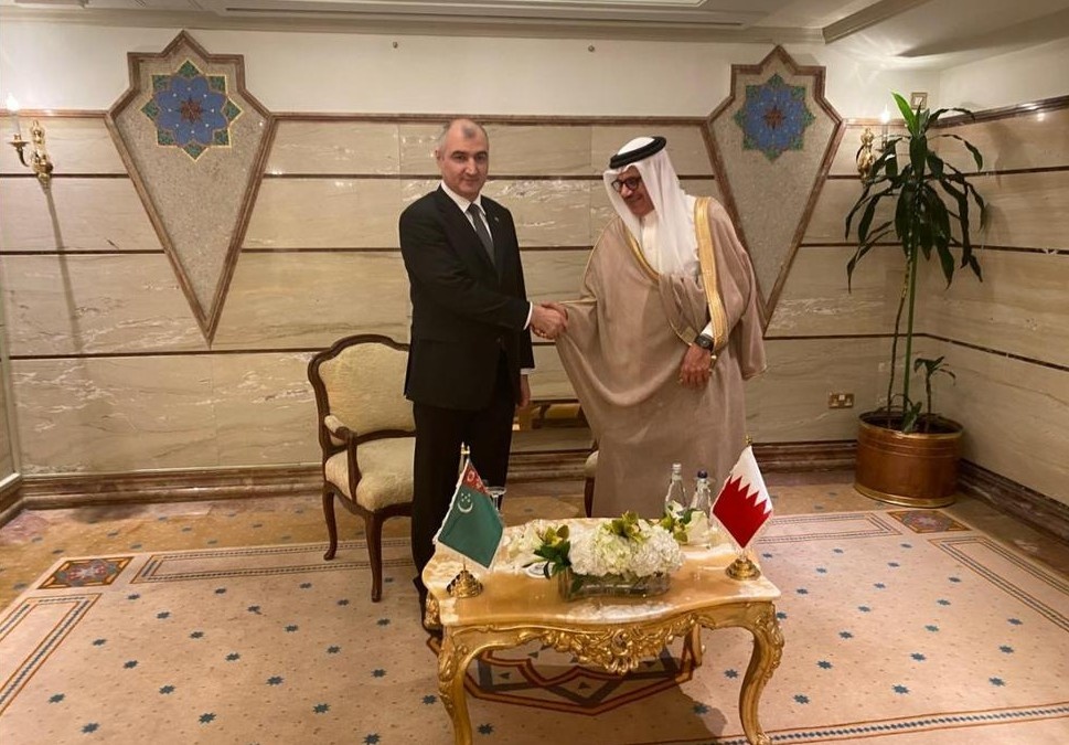 Встреча туркменской делегации с наследным принцем Государства Кувейт Шейхом Сабахом Аль-Халедом Аль-Хамадом Аль-Мубараком Аль-Сабахом, 15–16 апреля 2025 года, Эль-Кувейт, Кувейт (Фото: МИД Туркменистана)