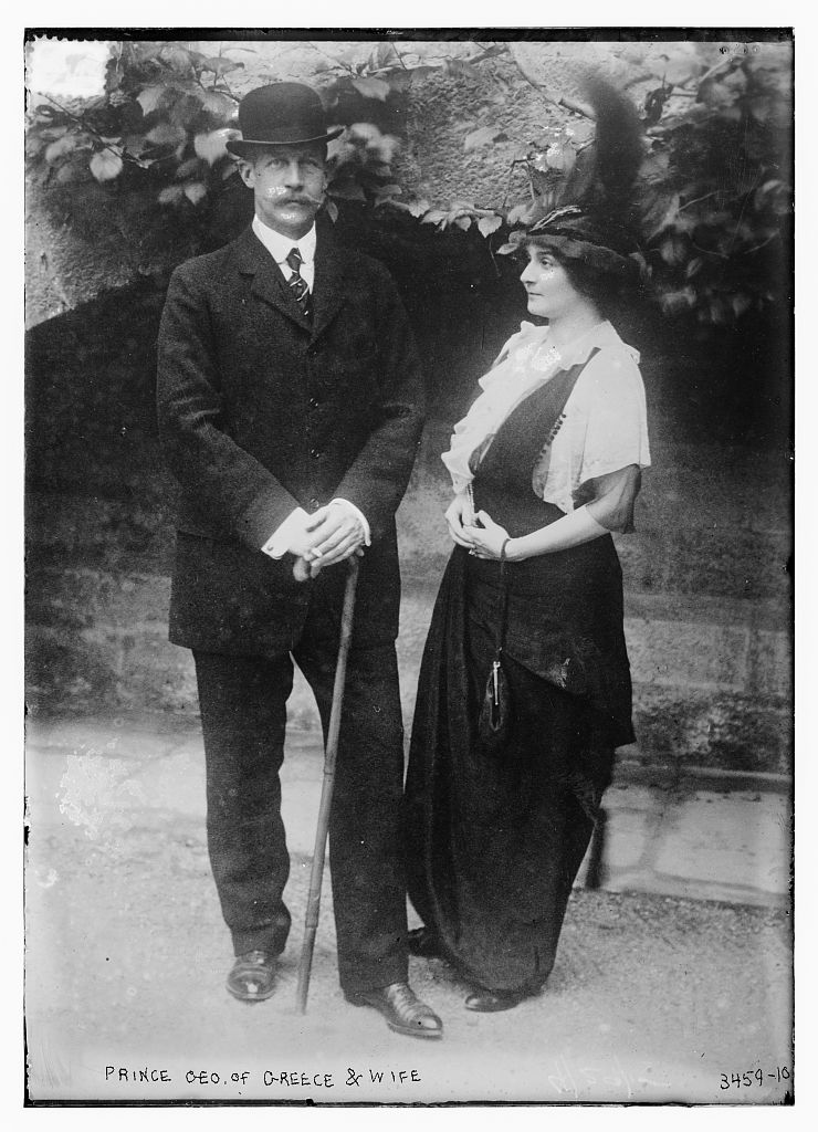 Георг, принц Греческий и Датский и его супруга Мари Бонапарт. 1910-е годы. Источник: Библиотека Конгресса США https://www.loc.gov/item/2014698927/
