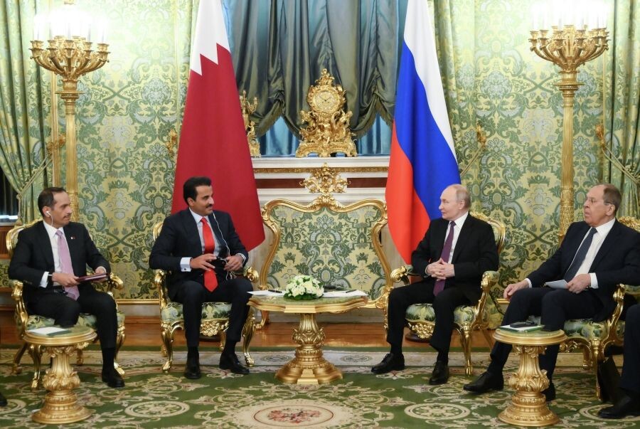    Владимир Путин и эмир Катара Тамим бен Хамад Аль Тани / Источник: © Григорий Сысоев/РИА Новости