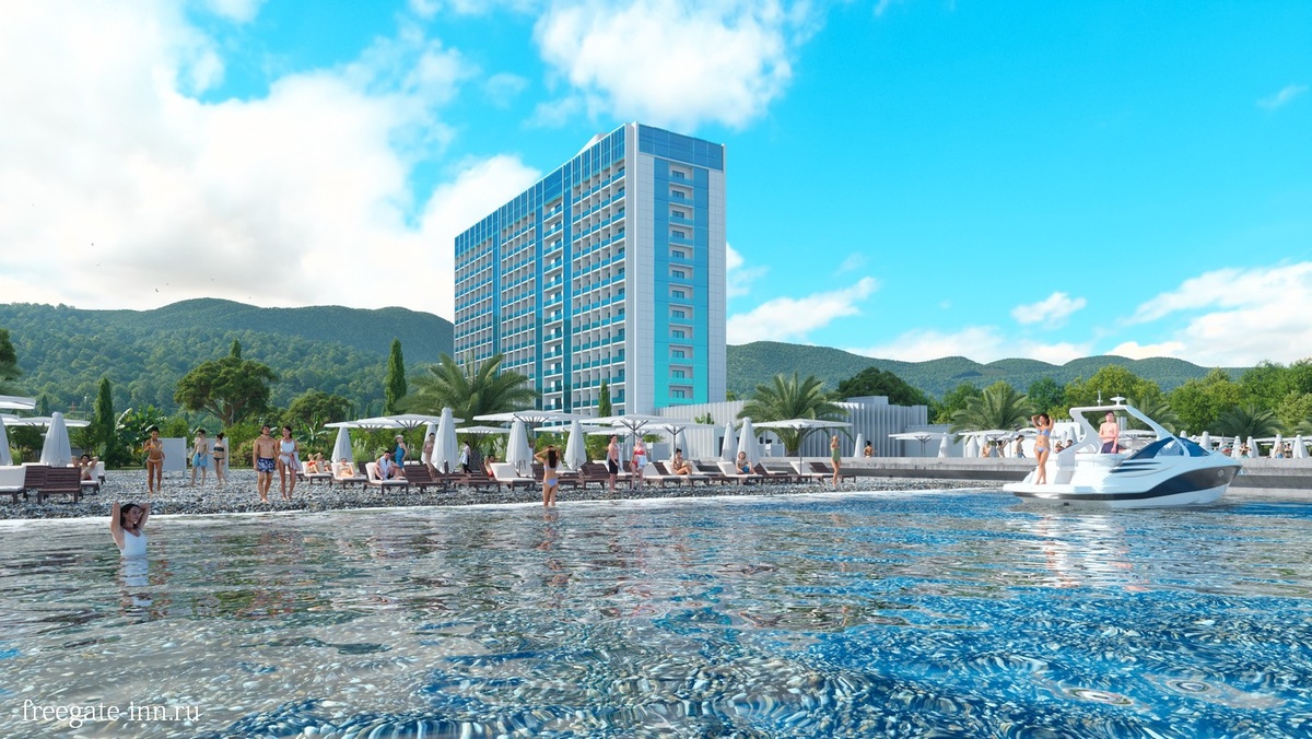 Фасад отеля Free Gate (Фрегат) Сочи.