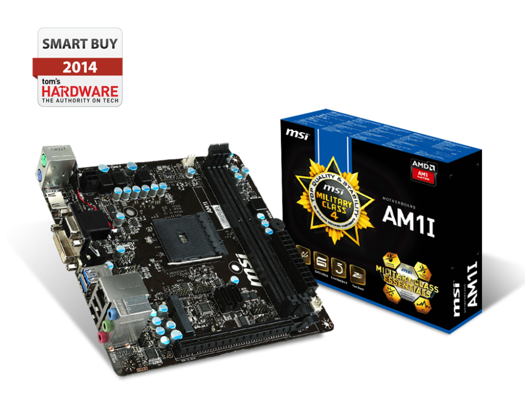 Такая вот плата от MSI на сокет AM1