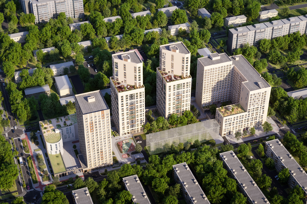 Квартал на Шефской будет состоять из четырех домов переменной этажности