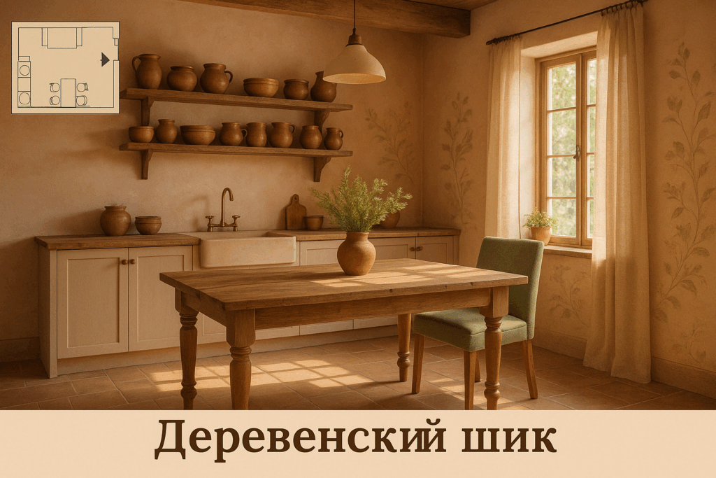    Деревенский стиль в интерьере кухни декорирование Keri