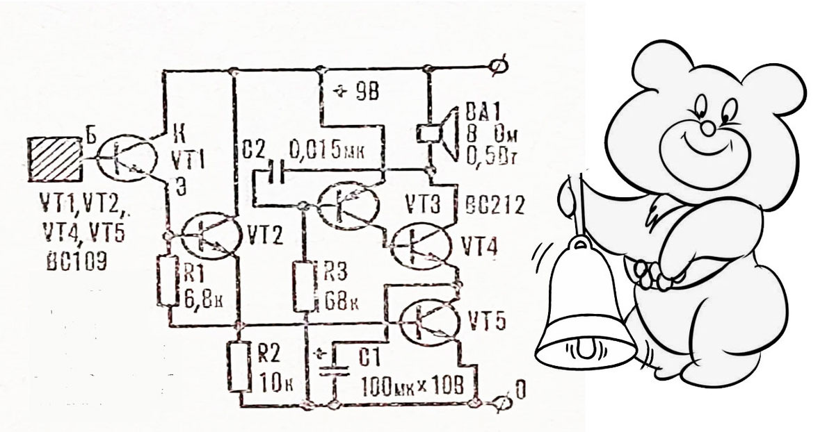 Схема сенсорного звонка
