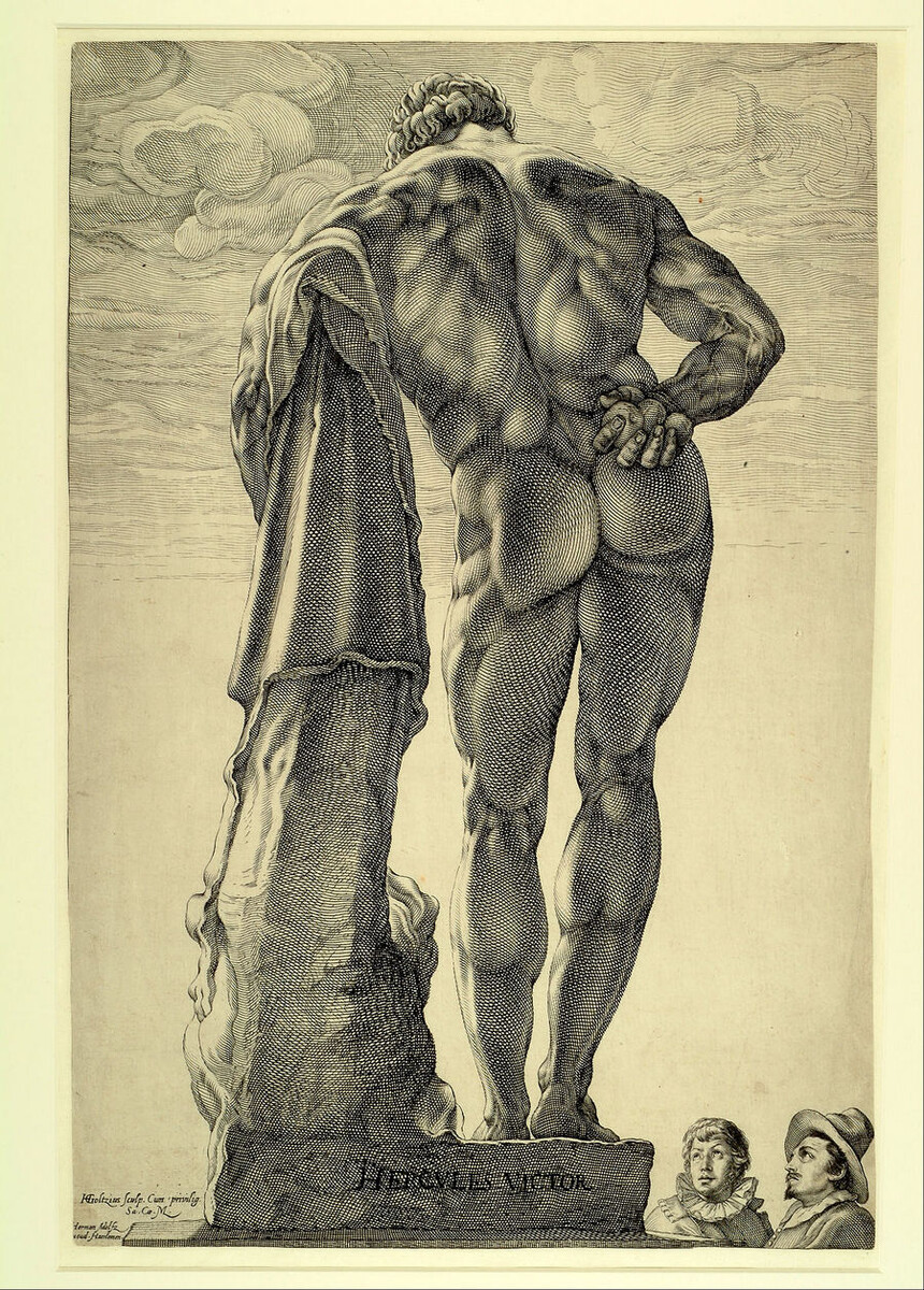 Гравюра с изображением Геркулеса Фарнезе, ок. 1598 г.
