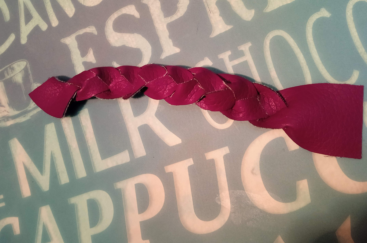 Косичка из экокожи - заготовка для браслета