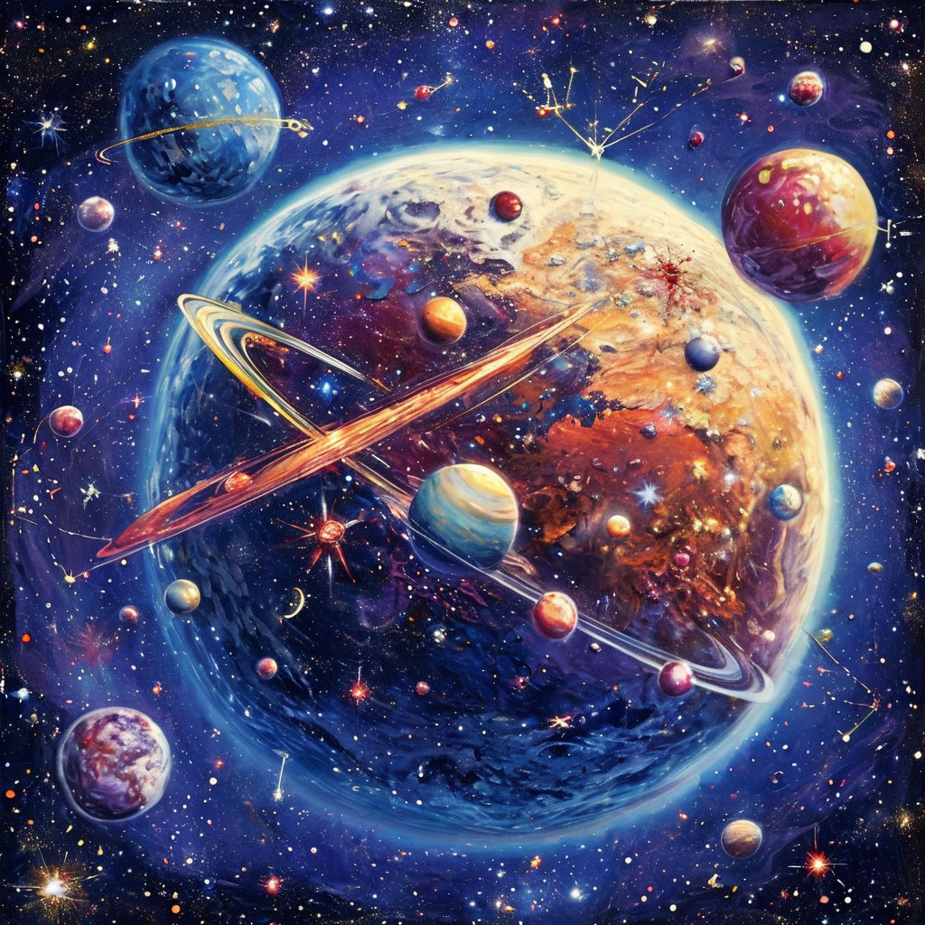 Планеты. Иллюстрация сгенерирована нейросетью