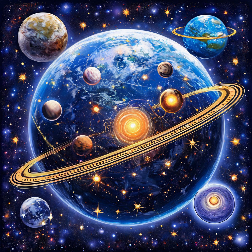 Планеты. Иллюстрация сгенерирована нейросетью