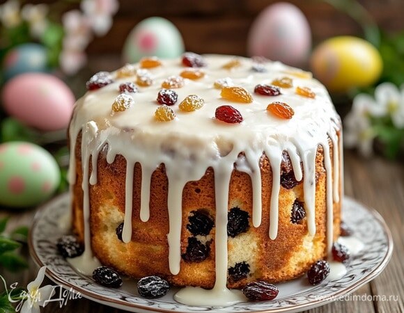 Простой творожный кулич