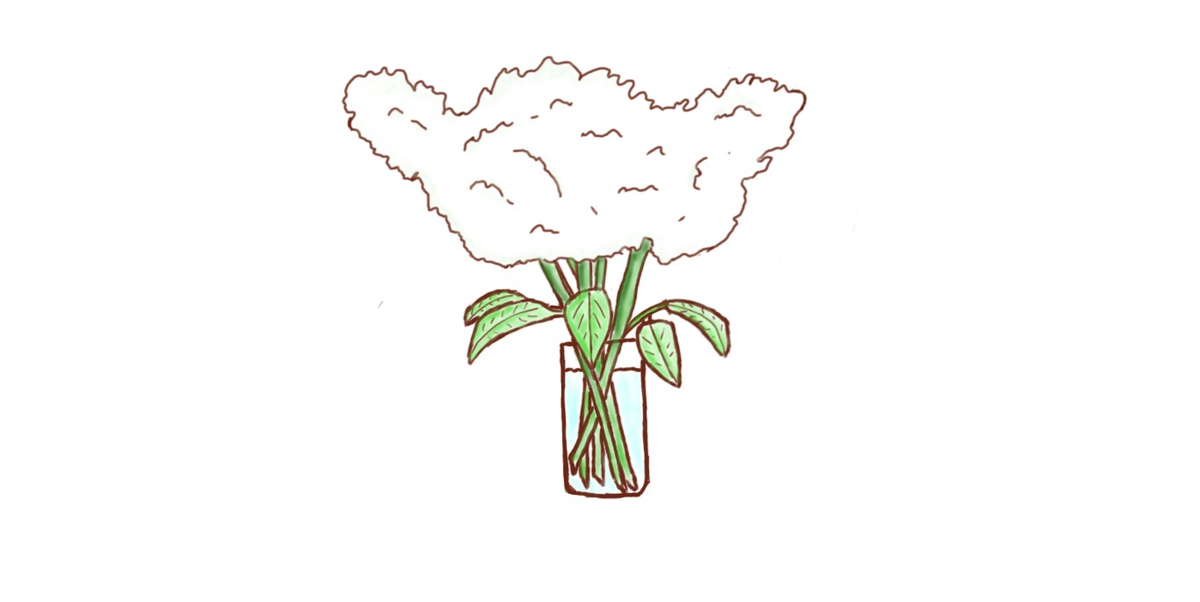 попытка нарисовать букет сирени в самом начале пути