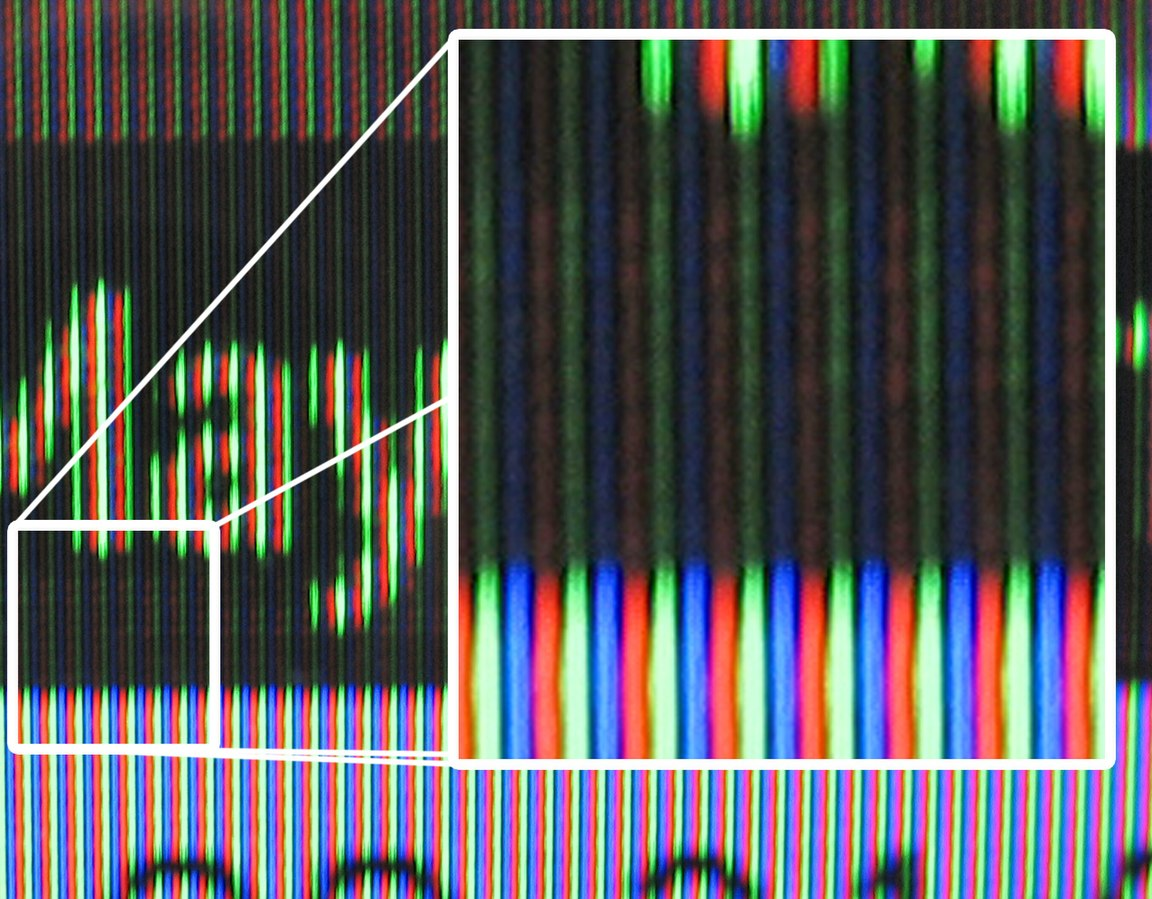 Крупный план светящихся полос 
