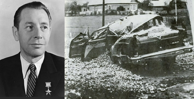 Пётр Миронович Машеров и то, что осталось от его «Чайки» Фото из открытого доступа.