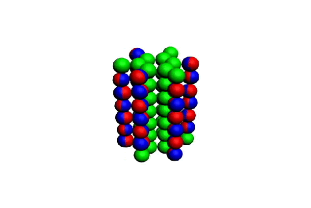 Анимация ядра изотопа криптона 84Кr