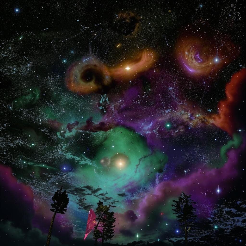 Созвездие Жертвенник на звёздном небе.