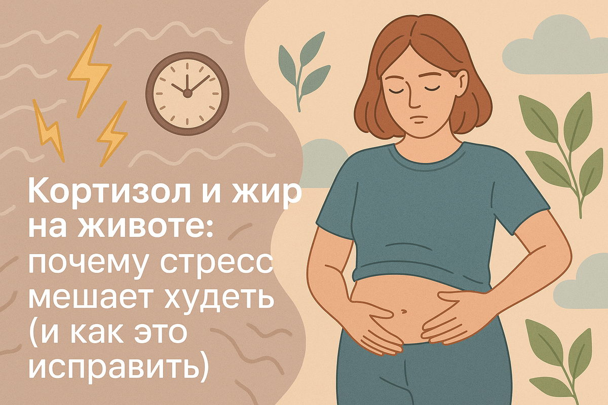 Кортизол и жир на животе: почему стресс мешает худеть