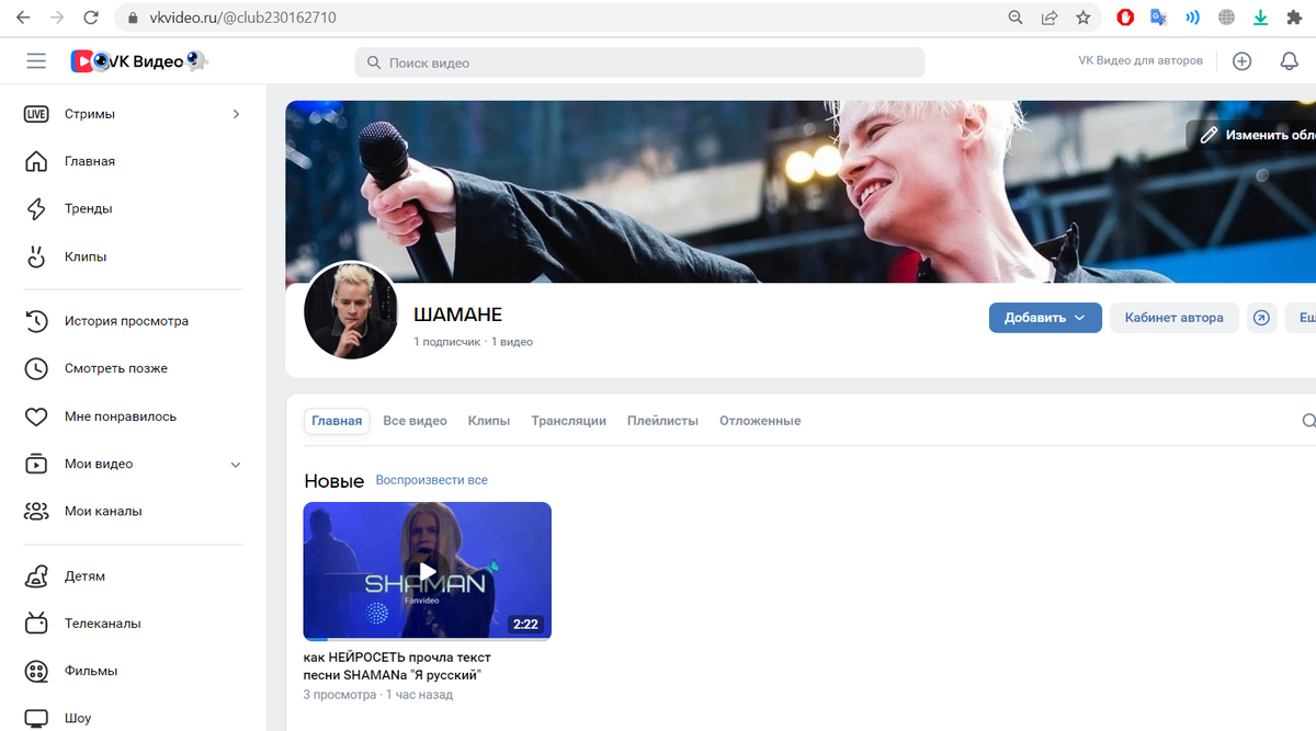 страница сообщества ШАМАНЕ