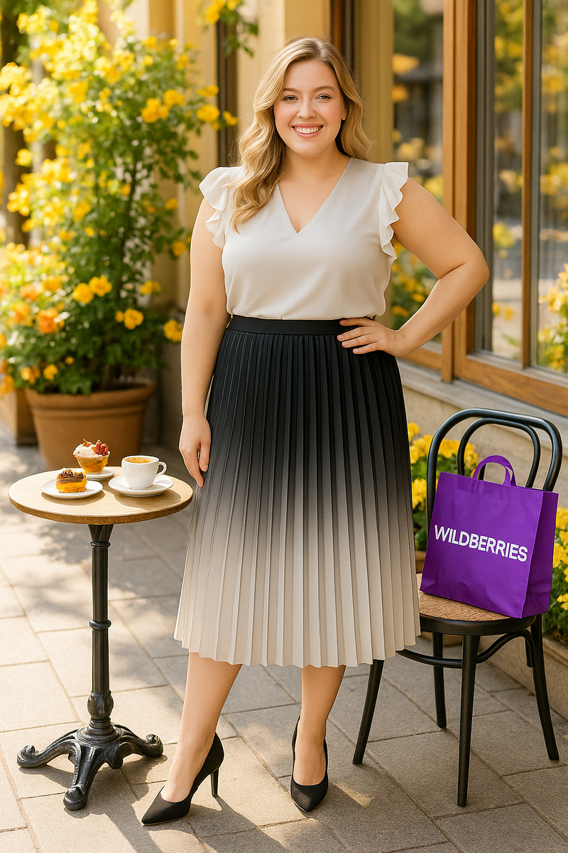 Юбка плиссе миди артикул 232288107