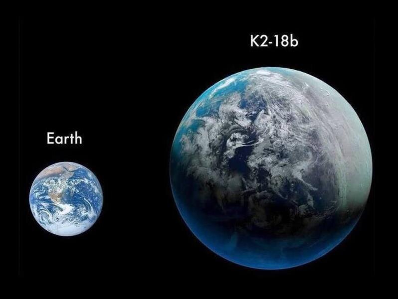 Сравнение размеров двух планет. Изображение экзопланеты - художественная фантазия.