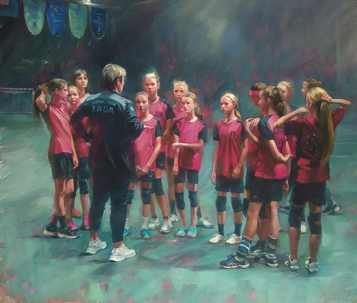 Светлана Горячева, "Наука побеждать". Картина была задумана и начата ещё до того, как стала известна тема конкурса - но вписалась в него как родная.