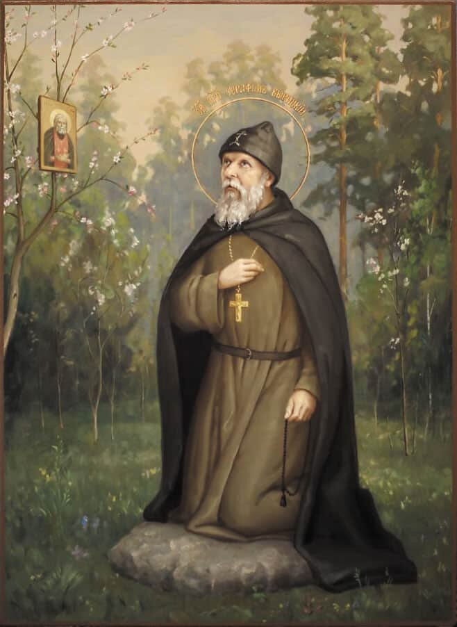 Преподобный Серафим Вырицкий. Современная икона.