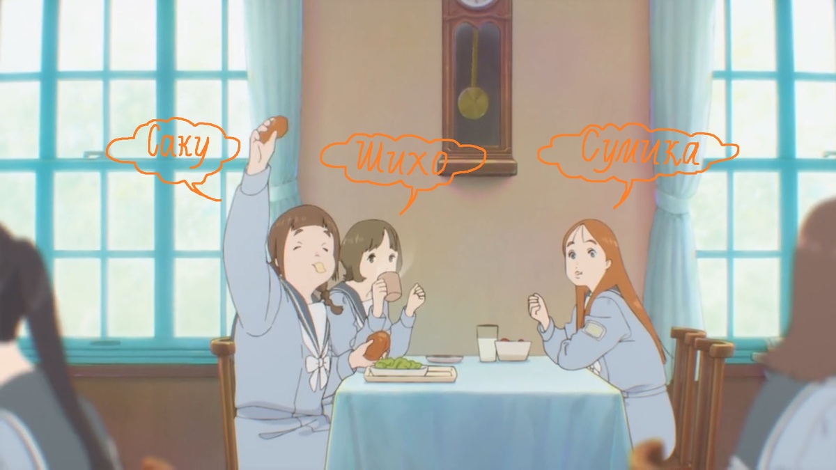 Тоцко шла по рядам рассматривая цветные ауры и наконец видит подруг.