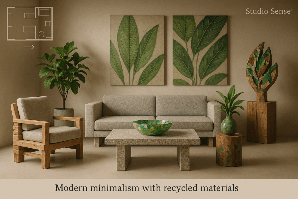    Интерьер с переработанными материалами: тренды 2025 Keri