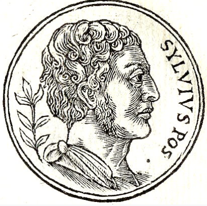 Сильвий лат. Silvius. Портрет из сборника биографий
Promptuarii Iconum Insigniorum (1553 год)
