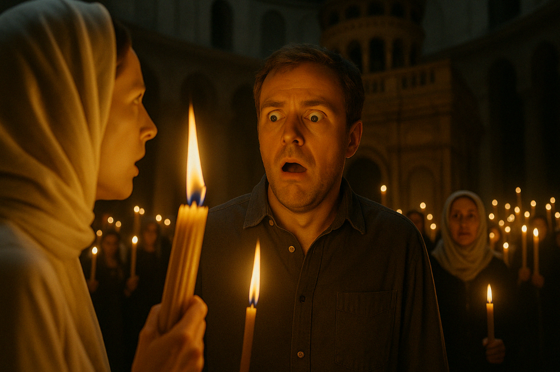 Схождение Благодатного огня. Изображение из личных архивов.