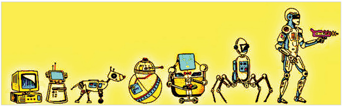 Рис. 1. Эволюция ИИ от первого компьютера до промышленных роботов [2]