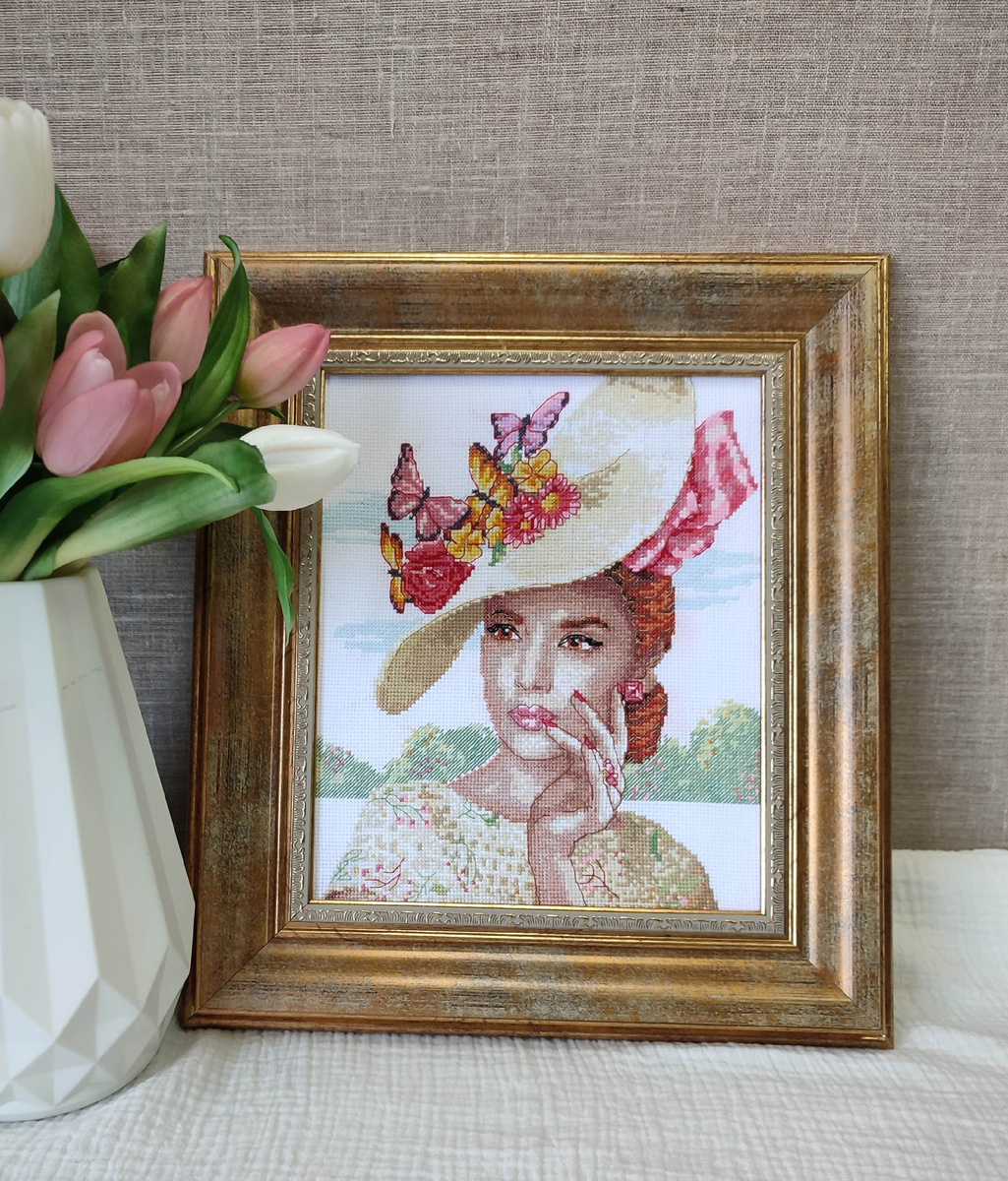 Оформление вышивки крестиком в раму от багетной мастерской Галерея РА