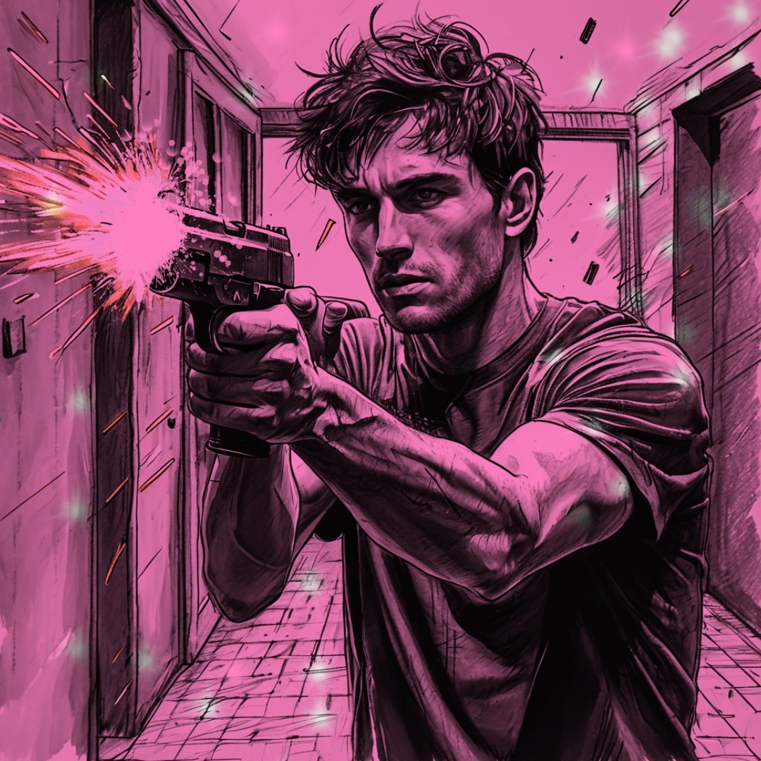 Пальцы сомкнулись вокруг рукоятки, я развернулся и выстрелил.