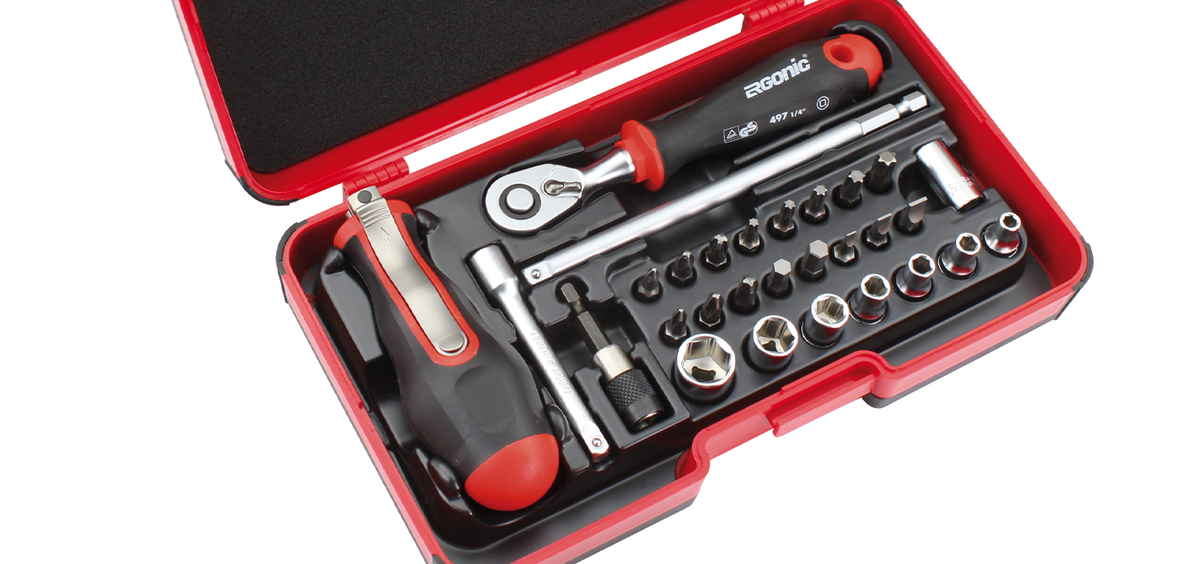 Набор бит SL/PH/PZ/Tx и головок с трещоткой и рукояткой SMART в кейсе Felo 06081506