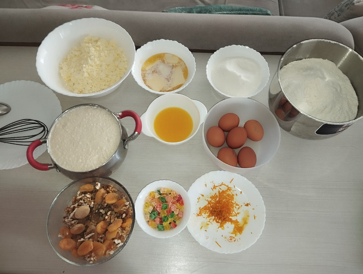 Ингредиенты для творожного кулича