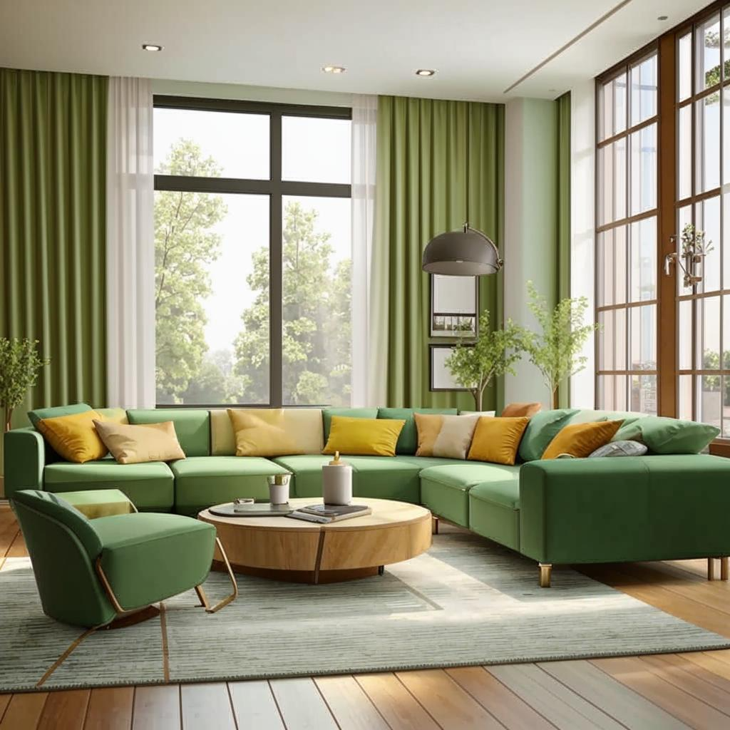 Комната в современном стиле в светло-зеленых тонах (фото автора)