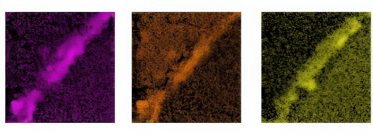 Карта распределения химических элементов на границе раздела сплав/пенокерамический фильтр Selee