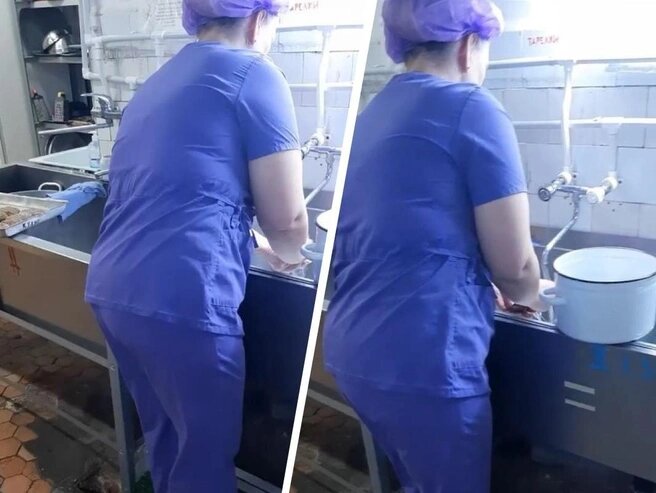 Повар мыла выброшенные котлеты, чтобы снова подать детям: скрины видео