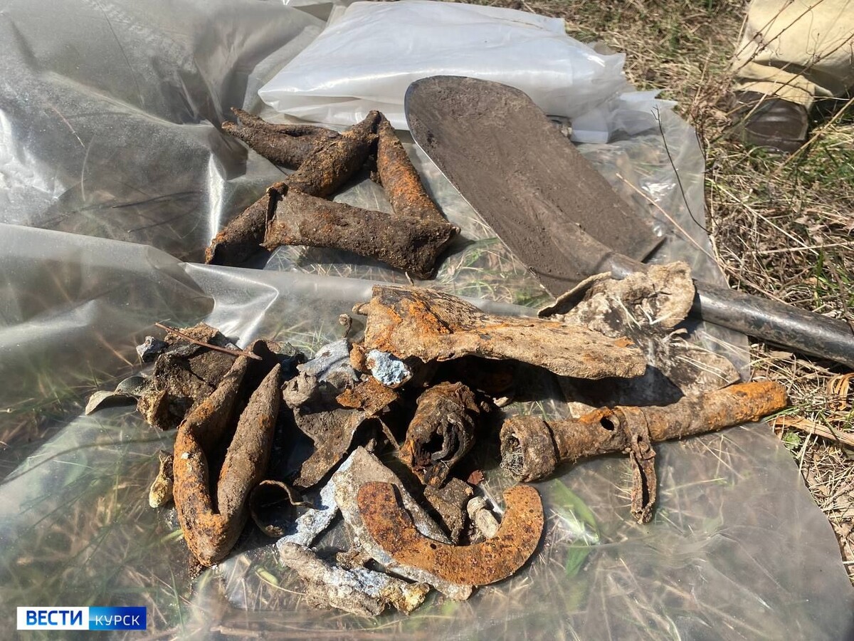    В Курской области поисковикам удалось извлечь часть кабины самолета