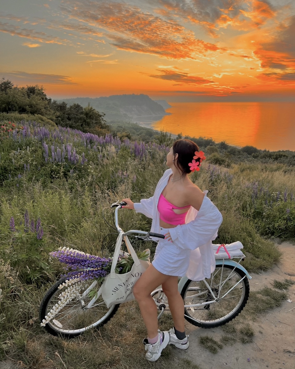 Прогулка на велосипеде, Приморье, закат