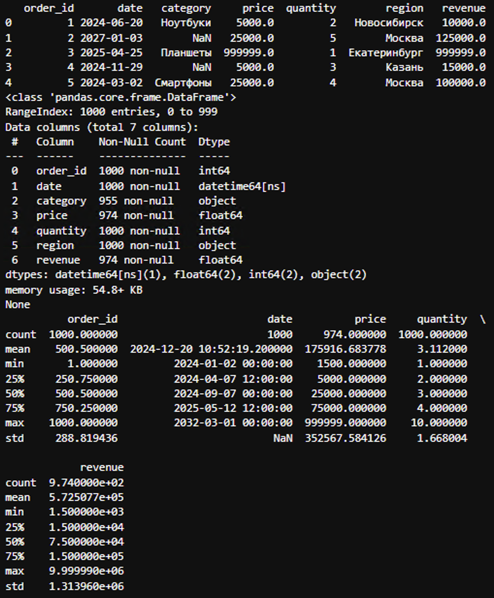 Вывод в консоль