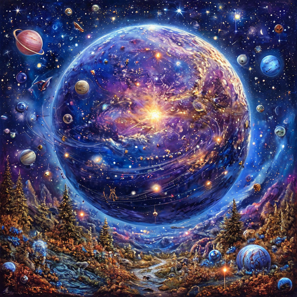 Планеты. Иллюстрация сгенерирована нейросетью