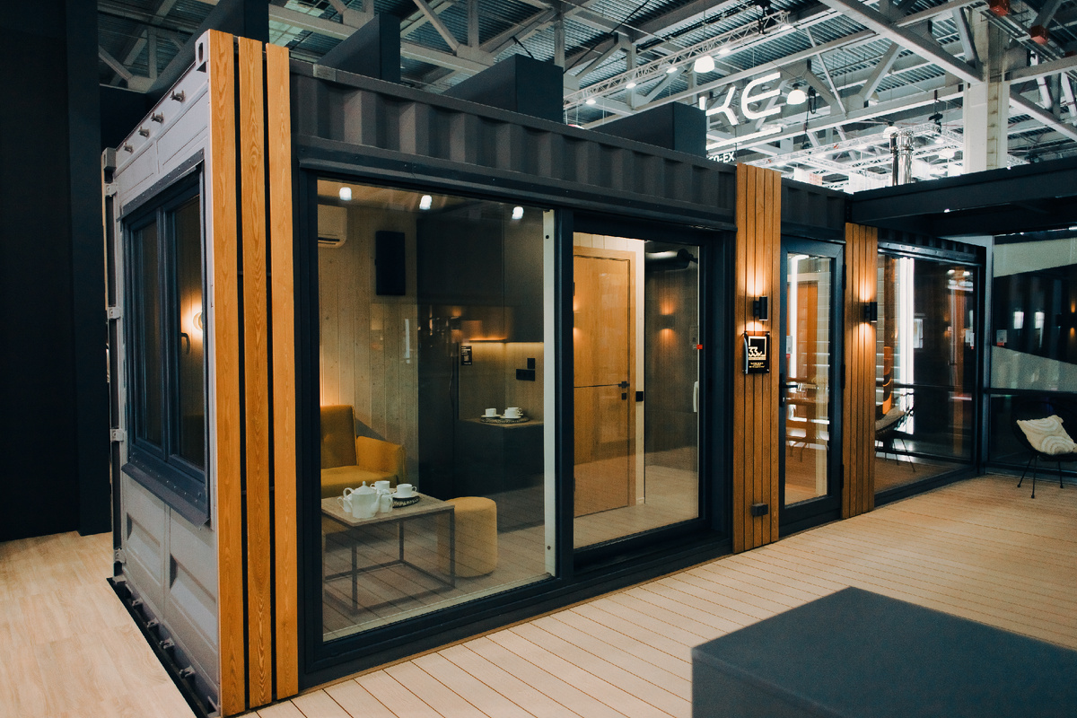 Пример такого модульного дома на стенде РЕХАУ, выставка MosBuild 2025