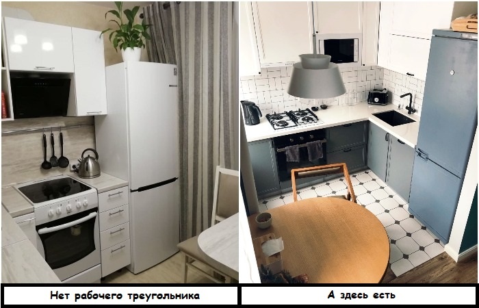Удобнее, когда раковина находится рядом с холодильником