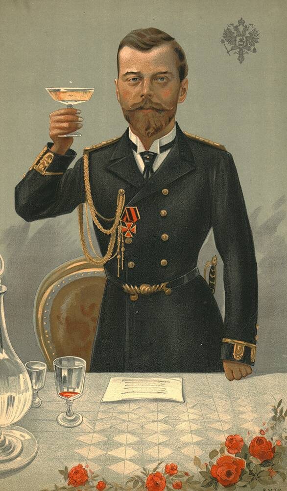 Царь-батюшка. Карикатура Жана Батиста Гута на Николая II из журнала Vanity Fair от 21 октября 1897 года