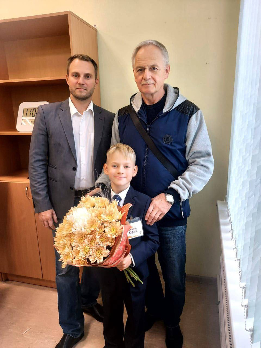 Три поколения Онькиных: Сергей Павлович, Андрей и Серёжа