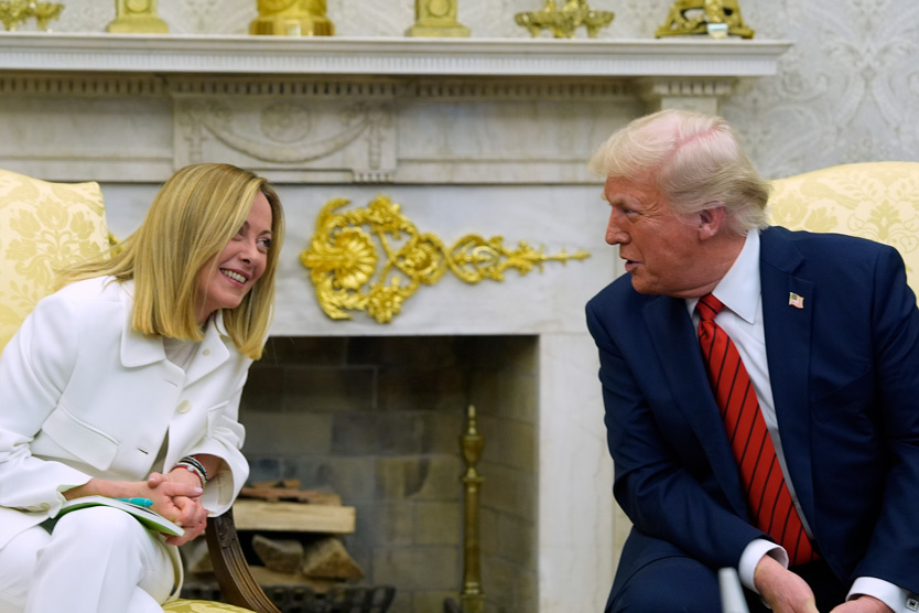    Премьер-министр Италии Джорджа Мелони и президент США Дональд Трамп   
Фото: Alex Brandon / AP / TASS