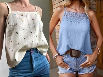 Выкройка блузки с прямым вырезом (размер 34 - 62)