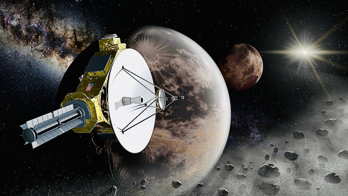 «Новые горизонты» над Плутоном — визуализация облёта